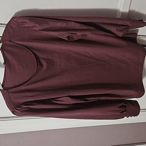 Simple fun women's long sleeve top size large Plum color